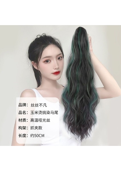 Avrupa ve Amerikan Tarzı Peruk At Kuyruğu Kadın Uzun Kıvırcık Saç Net Kırmızı Büyük Dalga Tutma Klipsli Yüksek At Kuyruğu Degrade Boyalı At Kuyruğu Örgüsü (Yurt Dışından) fırsatları