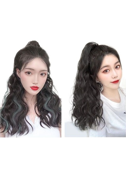 Avrupa ve Amerikan Tarzı Peruk At Kuyruğu Kadın Uzun Kıvırcık Saç Net Kırmızı Büyük Dalga Tutma Klipsli Yüksek At Kuyruğu Degrade Boyalı At Kuyruğu Örgüsü (Yurt Dışından) indirimleri