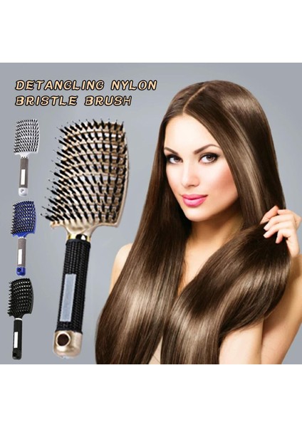 Kadın Islak Kıvırcık Tarak Kıl Naylon Saç Fırçası Saç Derisi Masaj Tarak Detangle Saç Fırçası Salon Kuaförlük Profesyonel Aracı (Yurt Dışından)