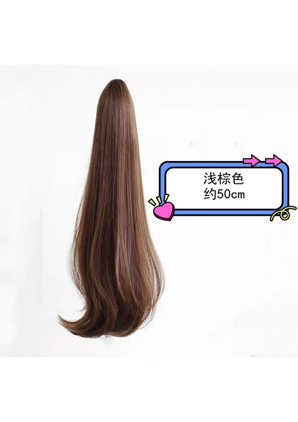 Peruk At Kuyruğu Kadın Uzun Saç Askısı Simülasyon Uzun Kıvırcık Saç Kavrama Yüksek At Kuyruğu Örgü Saç Kuyruk Mikro Rulo (Yurt Dışından) modelleri