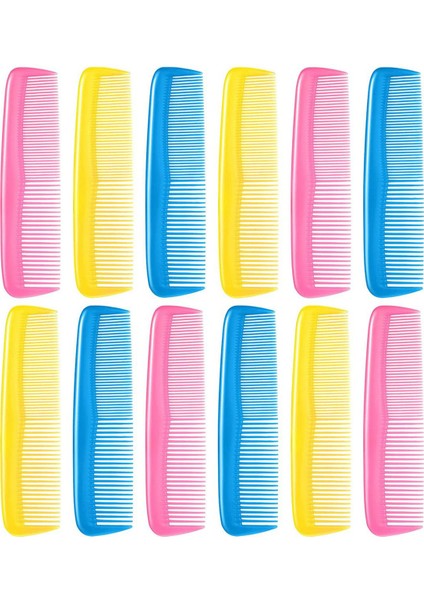 Çocuk Bayan Erkek 12 Parça Saç Tarağı Seti (Pembe, Sarı, Mavi) (Yurt Dışından)