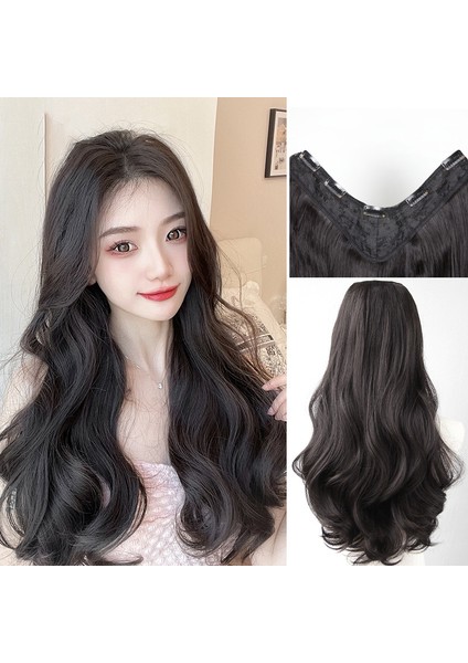 Peruk Seti Kadın Büyük Dalga Kıvırcık Saç Tek Parça Doğal ve Kabarık Ekstra Saç Peruk Uzun Saç Dikişsiz Saç Uzatma U-Şekilli (Yurt Dışından)