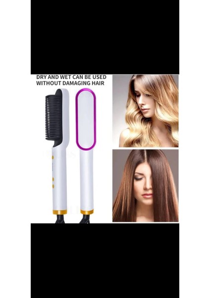 FH909 Elektrikli Saç Düzleştirici Tarak 2'si 1 Arada Saç Düz ve Kıvırcık Şekillendirici (Yurt Dışından) fırsatları