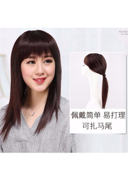 Peruk Kadın Orta Uzun Düz Saç Tam Baş Peruk Uzun Saç Gerçekçi Peruk Kılıf Orta Yaşlı Anne Peruk Düz Kakül Uzun Saç (Yurt Dışından) fırsatları