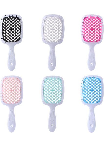Geniş Diş Hava Yastığı Tarak Kadın Saç Derisi Masaj Saç Islak ve Kuru Fırça Hava Yastığı Kıvırcık Saç Fırçası Içi Boş Izgara Tarak Dıy Şekillendirici Aracı (Yurt Dışından)