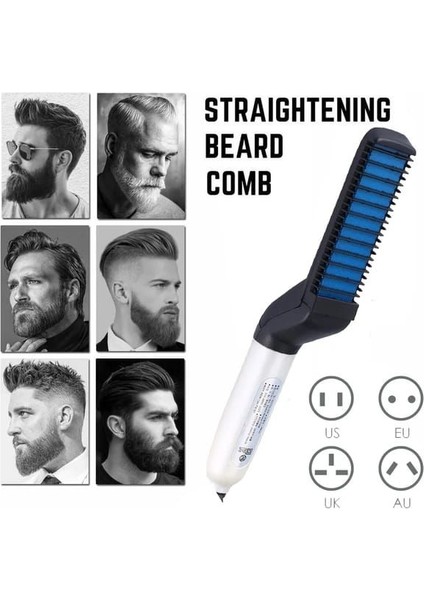 Hızlı Saç ve Sakal Düzleştirici Çok Fonksiyonlu Saç Tarak Fırça Sakal Düzleştirici Saç Düzleştirici Doğrultma Tarak Erkekler Için (Yurt Dışından) fiyatları