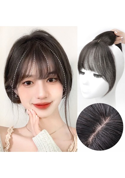 Patlama Peruk Kadın Doğal Alın Baş Peruk Parçası Gri Saçları Kapatmak Için (Yurt Dışından)