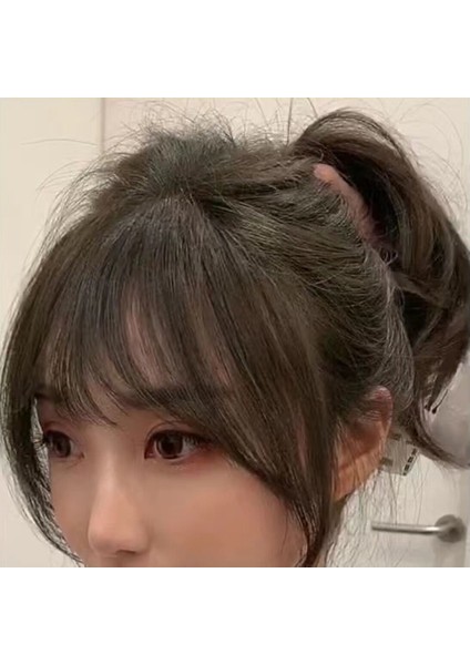 Patlama Peruk Kadın Doğal Alın Baş Peruk Parçası Gri Saçları Kapatmak Için (Yurt Dışından) modelleri