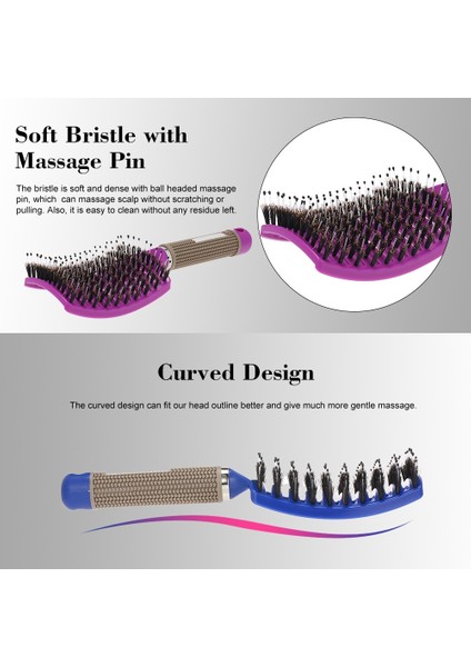 Renk Kadın Saç Masaj Tarak Kıl/naylon Saç Fırçası/ıslak Kıvırcık Detangle Saç Fırçası/salon Kuaförlük Saç Şekillendirici Araçları (Yurt Dışından) modelleri