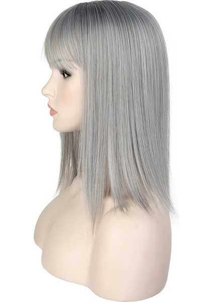 BG002COVER Gri Saç Üst Postiş Ek Saç Dolgu Patlama Peruk Seti Saç Topper Peruk Üreticisi (Yurt Dışından) modelleri