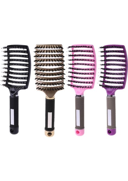 Salon Profesyonel Kıl Naylon Saç Fırçası Saç Derisi Masaj Tarak Islak Saç Fırçası Islak Kıvırcık Saç Fırçası Kuaförlük Şekillendirici Araçları (Yurt Dışından)