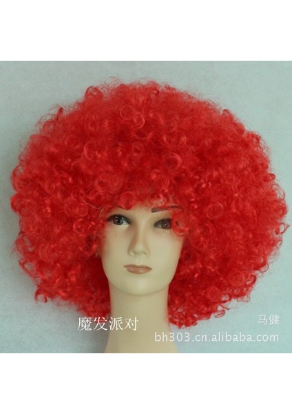 Afro Hayranları Renk Göndermek Peruk Festivali Peruk Performans Topu Malzemeleri Palyaço Peruk Çok Renkli (Yurt Dışından) fırsatları