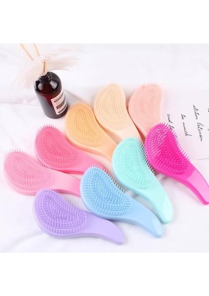 Sıcak Saplı Tarak Anti Statik Masaj Saç Fırçası Duş Masaj Kadın Kıvırcık Saç Fırçası Tarak Salon Saç Kuaförlük Şekillendirici Aracı (Yurt Dışından)