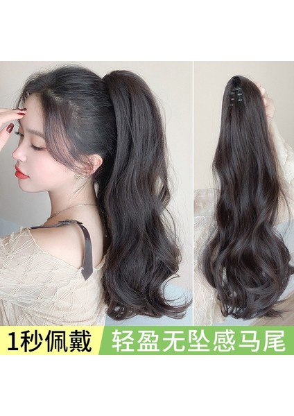 Peruk At Kuyruğu Kadın's Uzun Kıvırcık Saç Kavrama Büyük Dalga Yapay Saç Tembel Yaz Internet Şöhret Düşük Bağlar Orta Uzunluk Örgü Büyük Rulo (Yurt Dışından) fiyatları