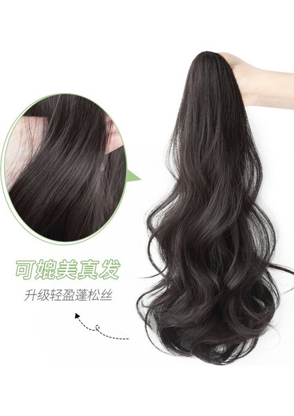 Peruk At Kuyruğu Kadın's Uzun Kıvırcık Saç Kavrama Büyük Dalga Yapay Saç Tembel Yaz Internet Şöhret Düşük Bağlar Orta Uzunluk Örgü Büyük Rulo (Yurt Dışından) fırsatları