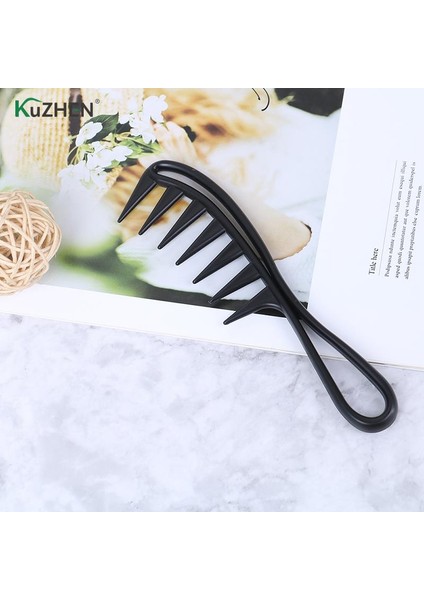 Afro Kapsel Brede Tanden Haarborstel Vork Kam Mannen Baard Kappers Borstel Kapper Şekillendirme Aracı Salon Aksesuarı (Yurt Dışından)