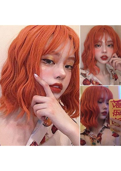 Moda Kadın Kısa Kıvırcık Peruk Hava Kaküllü Kabarık Saç Uzantıları Kişiselleştirilmiş Saç Aksesuarları Saç Örtüsü Şekillendirici Aracı Cosplay Sahne Masquerade Karnaval Partisi Için (Yurt Dışından) fiyatları