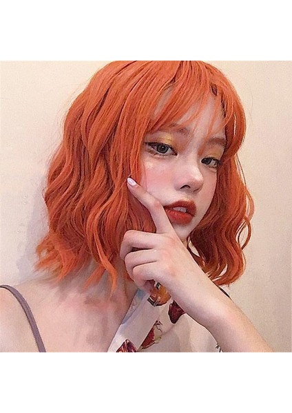 Moda Kadın Kısa Kıvırcık Peruk Hava Kaküllü Kabarık Saç Uzantıları Kişiselleştirilmiş Saç Aksesuarları Saç Örtüsü Şekillendirici Aracı Cosplay Sahne Masquerade Karnaval Partisi Için (Yurt Dışından) modelleri