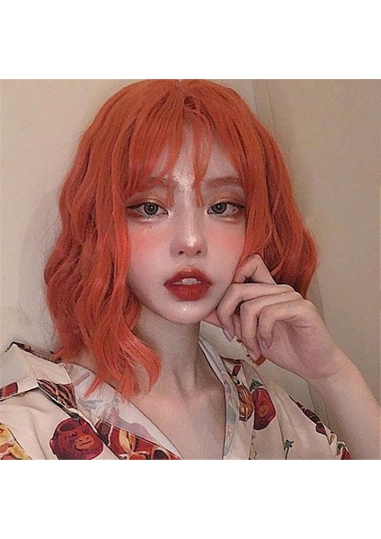 Moda Kadın Kısa Kıvırcık Peruk Hava Kaküllü Kabarık Saç Uzantıları Kişiselleştirilmiş Saç Aksesuarları Saç Örtüsü Şekillendirici Aracı Cosplay Sahne Masquerade Karnaval Partisi Için (Yurt Dışından) fırsatları