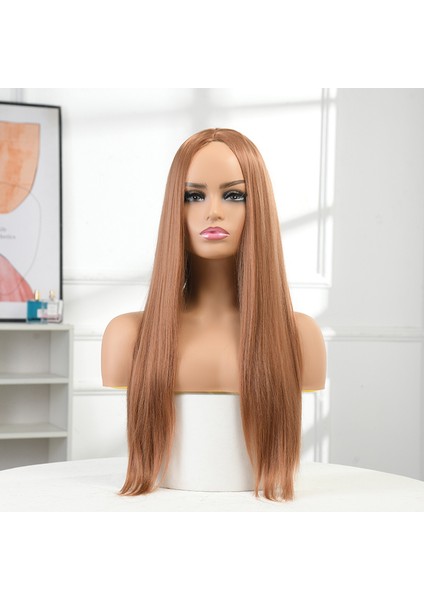 Avrupa ve Amerika Afrika Sınır Ötesi Kadın Uzun Düz Saç Peruk Yüksek Sıcaklık Fiberine Ayarlanabilir Orta Uzunlukta Tam Set Peruk Peruk Kılıfı (Yurt Dışından) fırsatları