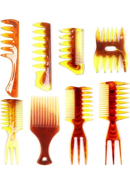 Erkek Retro Yağ Saç Tarak Seti Profesyonel Kuaförlük Salonu Şekillendirici Düz Saç Combs Adam Berber Saç Bakımı Tarzı Aracı (Yurt Dışından)