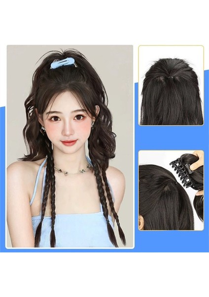 Tatlı Serin Boks Örgü Peruk Kadın Kavrama Klip Tipi Yarı Bağlı Şelale Kabarık Kıvırcık Saç Yüksek Kafatası Üst Simülasyon At Kuyruğu Tek Parça (Yurt Dışından) fırsatları
