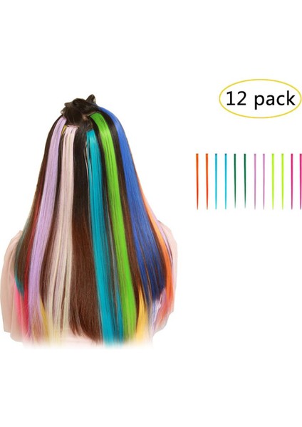 12 Adet Peruk Şerit Saç Uzantıları 22 (Yurt Dışından)