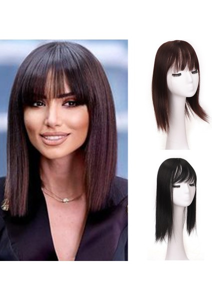 Peruk Kadın Saç Değiştirme Kafa Üst Postiş Düz Saç Kısa Düz Saç Gerçekçi Doğal Kapak Gri Saç (Yurt Dışından) fırsatları