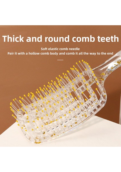 Şeffaf Glitter Toz Büyük Kavisli Tarak Içi Boş Kaburga Tarak Bayanlar Düz Kıvırcık Saç Kabarık Şekillendirici Tarak (Yurt Dışından) fırsatları