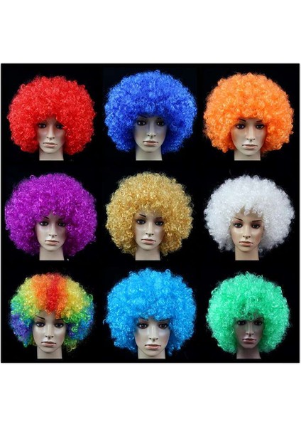 Fabrika Doğrudan Satış Afro Peruk Maskeli Balo Giydirme Hayranları Saç Komik Palyaço Renkli Peruk (Yurt Dışından)