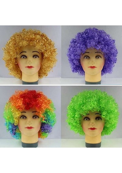 Fabrika Doğrudan Satış Afro Peruk Maskeli Balo Giydirme Hayranları Saç Komik Palyaço Renkli Peruk (Yurt Dışından) modelleri