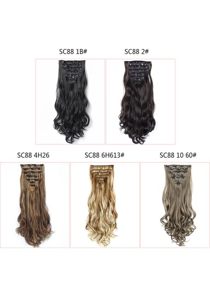 Avrupa ve Amerikan Tarzı Kimyasal Elyaf Yedi/7 Set Postiş Klip Uzun Kıvırcık Saç Yüksek Sıcaklık Fiber Saç Atkı 16 Kart Kimyasal Elyaf Saç Uzatma Peruk (Yurt Dışından) fırsatları