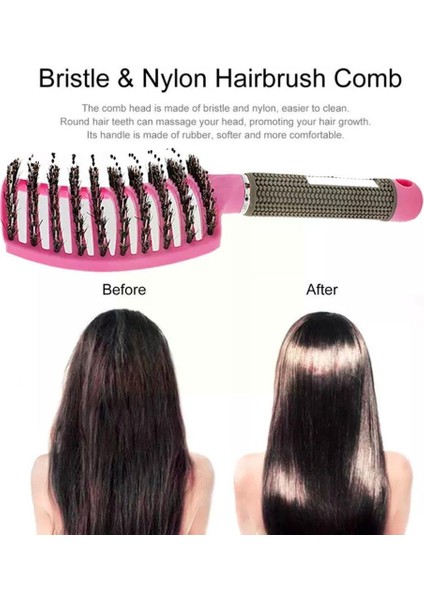 Saç Fırçası Saç Derisi Masaj Tarak Saç Fırçası Kıl Naylon Kadın Islak Kıvırcık Detangle Saç Fırçası Salon Kuaförlük Şekillendirici X5M8 (Yurt Dışından) indirimleri