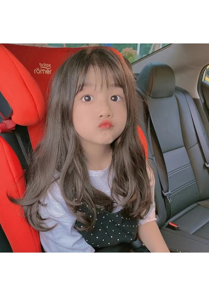 Çocuk Peruk Kadın Uzun Kıvırcık Saç Simülasyon Saç Uzun Saç Sentetik Peruk Parçaları (Yurt Dışından)