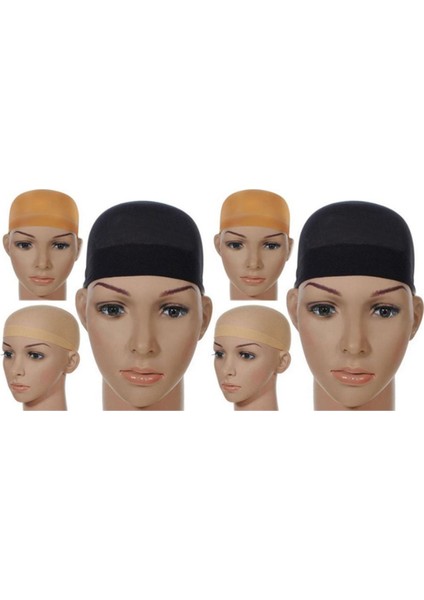 Deluxe Peruk Kap Saç Net Örgü 4 Parça Saç Peruk Ağları Peruk Yapımı Için Streç Örgü Peruk Kap Ücretsiz Boyutu (Cilt Tonu) (Yurt Dışından)