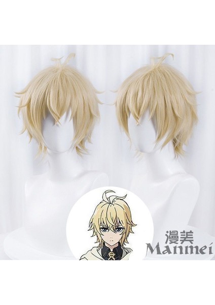 Manmei Seraph Mikaela Hyakuya Açık Altın Geriye Dönük Peruk Çünkü (Yurt Dışından)