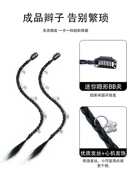 Yanlış Örgüler Kadın Büküm Uzun Örgü Y2G Ateşli Kız Boks Örgüsü At Kuyruğu Yanlış Örgüler Kadın Internet Ünlü Tatlı Havalı Stil Dreadlocks (Yurt Dışından) modelleri