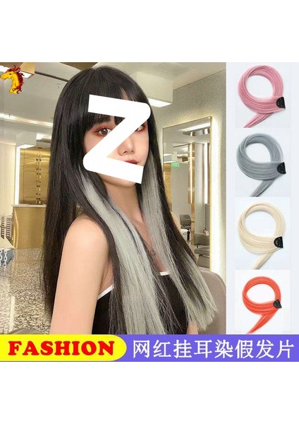 Mark Gradyan Tek Parça Uzun ve Kısa Kulak Boyası Seçimsiz Doğal Boyalı Peruk Asılı Saç Şeridi Saç Parçası Saç Uzatma Renkli Kısa Saç Kadınlar Için (Yurt Dışından)