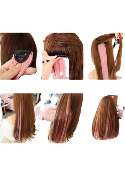 Mark Gradyan Tek Parça Uzun ve Kısa Kulak Boyası Seçimsiz Doğal Boyalı Peruk Asılı Saç Şeridi Saç Parçası Saç Uzatma Renkli Kısa Saç Kadınlar Için (Yurt Dışından) indirimleri