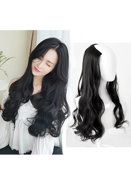 Kadınlar Için 55 cm Peruk Saç Tokası Saç Uzatma Bukleler Kabarık (Yurt Dışından)