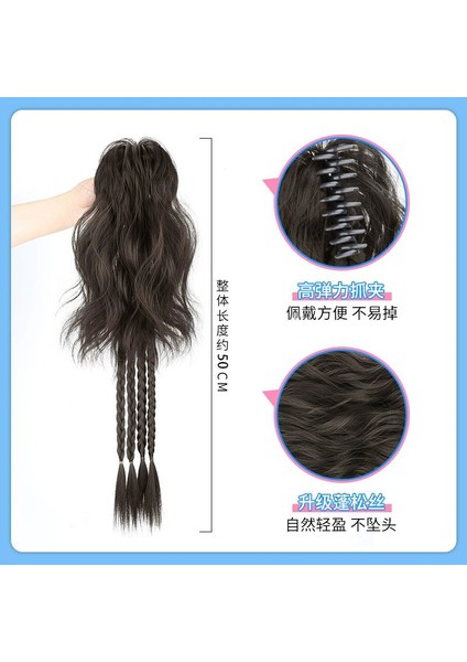 Peruk Kadın Uzun Kıvırcık Saç Yarı Bağlı Olabilir Şelale Kavrama Yüksek At Kuyruğu Peruk Örgü Tatlı Serin Y2K Boks Örgü Peruk (Yurt Dışından) indirimleri