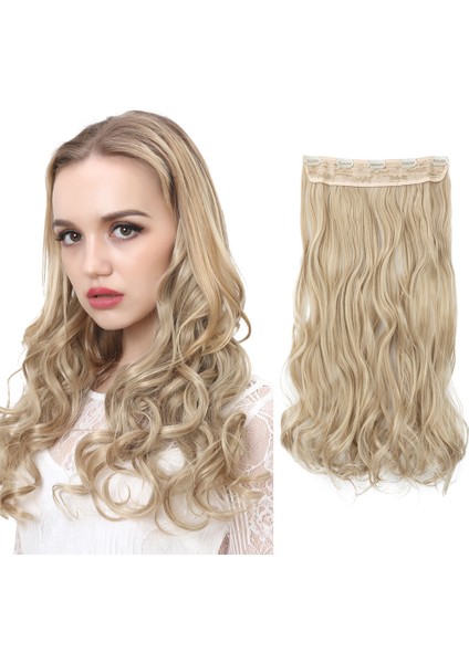 130 Gram Tek Parça Beş Kartlı Saç Uzatma Kadın Peruk Uzun Kıvırcık Saç Peruk Seti (Yurt Dışından)