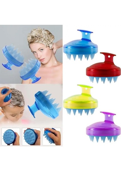 Renk Silikon Saç Derisi Şampuan Masaj Fırçası Saç Yıkama Tarak Mini Kafa Meridyen Masaj Geniş Diş Duş Banyo Fırçası (Yurt Dışından) fiyatları