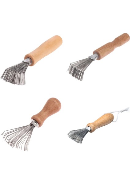 Adet Ahşap Tarak Temizleyici Narin Temizlik Çıkarılabilir Tarak Temizleyici Aracı Saç Fırçası Kolu Gömülü Aracı (Yurt Dışından)