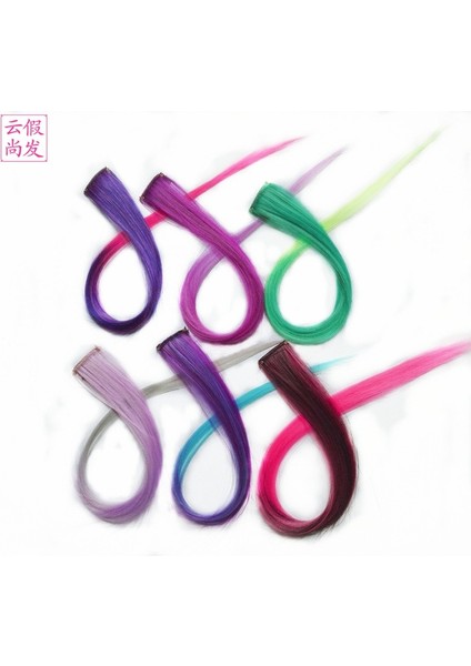 Avrupa ve Amerikan Tarzı Peruk Tek Kart Asılı Kulak Boyalı Renk Saç Uzatma Degrade Uzun Düz Saç Bb Klip Postiş Klip Stokta (Yurt Dışından)