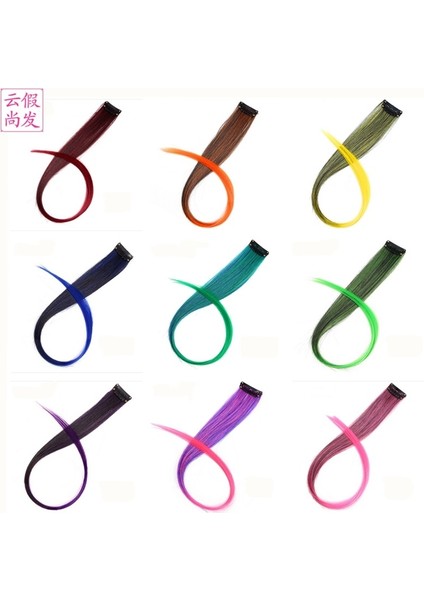 Avrupa ve Amerikan Tarzı Peruk Tek Kart Asılı Kulak Boyalı Renk Saç Uzatma Degrade Uzun Düz Saç Bb Klip Postiş Klip Stokta (Yurt Dışından) indirimleri