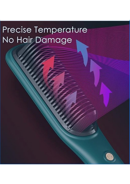 Handreed Negatif Iyon Saç Düzleştirici Şekillendirici Tarak, 10S Hızlı Isıtma 5 Sıcaklık 2'si 1 Arada Saç Düzleştirici Fırçası ve Kıvırıcı, Haşlanma Önleyici (Yeşil) (Yurt Dışından) fiyatları