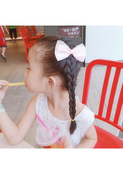 Çocuk Peruk Örgü Tokalarım Yay Prenses Headdress Kızlar Büküm Uzun Örgü Peruk Yüksek At Kuyruğu (Yurt Dışından) fırsatları