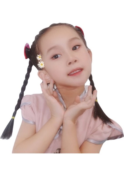 Çocuk Peruk Örgü Tokalarım Yay Prenses Headdress Kızlar Büküm Uzun Örgü Peruk Yüksek At Kuyruğu (Yurt Dışından) indirimleri