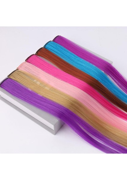 Xuchang Peruk Fabrikası Tek Parça Renkli Tek Kart Saç Uzatma Düz Renk Tek Kart Peruk Seti Yüksek Sıcaklık Fiber Tek Kart Postiş Klip (Yurt Dışından)